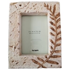 NWOT Pier 1 Rustic Cottage Farmhouse Nature Ceramic Picture Frame 3.5x5.25 in